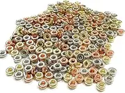 Round Flat Bead, 300 Pcs 6mm Disc Loose Spacer Beads for Jewelry Making, Crafts Making, DIY Bracelet Necklace (Gold, Silver, Rose Gold)