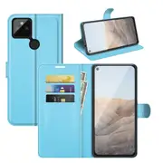 For Google Pixel 5a 5G Case, PU Leather Wallet Cover, Blue
