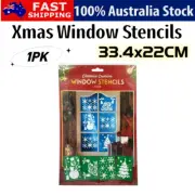 33.4x22CM Christmas Window Stencils Xmas Tree Snowflake Snowman Snow Spray AU