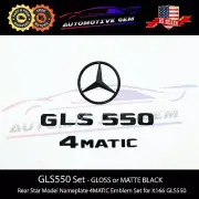 GLS550 4MATIC Rear Star Emblem Black Letter Badge Logo Set AMG Mercedes X166