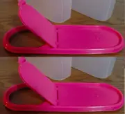 Two Tupperware Modular Mates Super Oval Replacement Pour All Seals Pink New