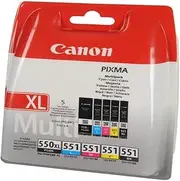 Ink Cartridge Canon PGI Pack 550XL Black + CLI 551 4 Colors (Cyan/Yellow/Black/Magenta)