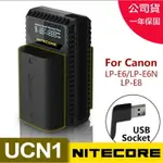 【EYE攝影】現貨 NITECORE UCN1 數位快速充電器 USB雙槽 CANON LPE6 LP-E6N LPE8