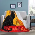Vintage Style Tournee du Chat Noir The Black Ultra-Soft Micro Fleece Blanket