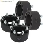 For 1995-2022 Chevy Tahoe GMC Yukon 4x 3" Black Wheel Spacers 6x5.5 14x1.5 Studs