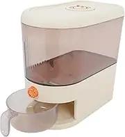 Luxshiny Visible Measuring Rice Bucket Airtight Grain Dispenser for Kitchen Modern Cereal Storage Container Easy Clean Design Material Quick Dispensing System Capacity