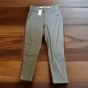 Nike Vapor Select Baseball Pants Gray With Red Piping Mens XL BQ6435-056 NWT $40