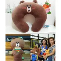 在飛比找蝦皮購物優惠-熊大抱枕  頭型枕 熊大抱枕 兔兔 line friends