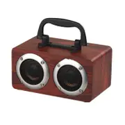 W5B Wooden Dual Horn Stereo Bluetooth Speaker With Phone Holder Support Tf Card / Aux (Red)