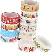 STOBOK 12 Rolls Holiday Tapes Decoration Tags Scrapbooking Decorating Christmas Noel Colorful Decor Xmas Wrapping Tapes Scrapbook Making Tape Holidays Decorative Adhesive Tape Stickers