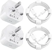 2Pack 20w Fast Apple Charger with USB C To Lightning Cable for 14 13 12 11 Pro Max XS XR X 8 7 6 Plus 5, iPad and iPod