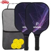 Petayble Intermediate Pickle Ball Set - 2 Paddles + 4 Balls + Carry Bag