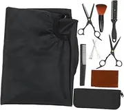 Hair Cutting Scissors Professional Set for Salon 10pc Black Stainless Steel Hairdressing Scissors Hair Tool Kit Ergonomic Handle