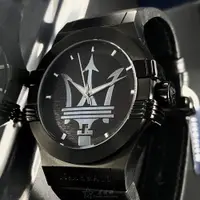在飛比找ETMall東森購物網優惠-MASERATI手錶, 男女通用錶 42mm 黑六角形精鋼錶