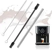 Milk Hose Set Compatible with Siemens EQ6, Stainless Steel Milk Tube and 2 Cleaning Brush Set Replacement Part for Siemens EQ6 Series, Bosch Veroaroma Fully Automatic Coffee Machine, Durable and