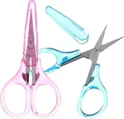 SEWACC 2Pcs Small Sewing Scissors with Protective Cover Craft Scissors for Embroidery Knitting and Household Use for Cutting and Thread