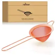 Fine Mesh Strainer with Handle - Copper Conical Strainers for Cocktail, Tea, ...