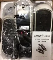 UMAY Fitness Under Desk Elliptical Trainer Machine, 12 Level Speeds Mini Ellipse