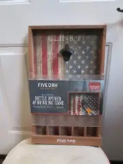 new Five Oak Collective WALL MOUNTED Bottle Opener & Drinking Game