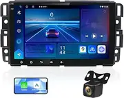 4+64G Car Radio for Chevrolet Silverado GMC Sierra Buick with Carplay Android Auto, 8 Inch QLED Touch Screen Car Stereo with with Bluetooth GPS WiFi DSP FM Radio and Backup Camera