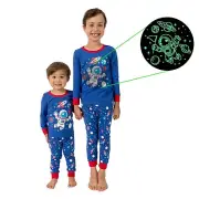 Little Jupiter Boys Pajamas with Glow in The Dark - Space Astronaut - Blue