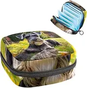 Sanitary Napkin Storage Bag,Period Bag,Cute Dog Grassland,Sanitary Bags for Feminine Products