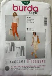 Burda Sewing Pattern 7062 Women's pants Pattern sizes 10-22 uncut