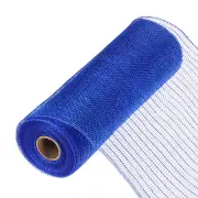10 Inch Glitter Poly Burlap Mesh for Wreath Mesh Ribbon 10 Yard Dark Blue