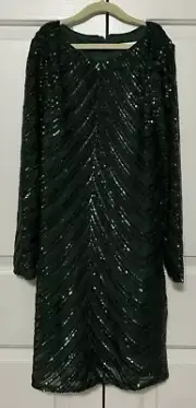 NWT GB Girls size 14 green long sleeve sequin dress girls