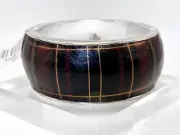 PATRICIA NASH "Florian" Leather Hinged Magnetic Bangle Bracelet -Tartan/L - NWT
