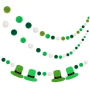 Tatuo 3 Pieces St. Patrick's Day Pompom Garlands Felt Pompom Ball Garlands