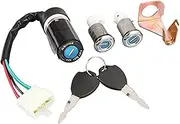 POEXIR 1 Set for GY6 50cc 150cc Ignition Switch Key Lock with Wire Set Motorbike Start Switch Door Locks Safety Accessories Motorcycle Ignition Key Switch Ignition Barrel