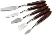 5 Pieces Stainless Steel Spatula Palette Knife Painting Mixing Scraper Set, 3...