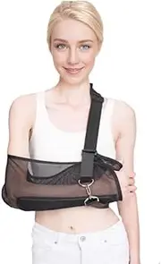 kangshlye Breathable Mesh Arm Sling,Shower Bath Sling Shoulder Brace Support for Mild Forearm and Elbow Injuries,Arm Slings for Shoulder for Men and Women,Ideal for Wrist and Elbow Joint Immobilization (L)