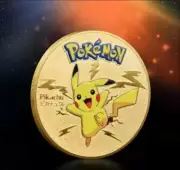 Gold Metal Coin Pokemon Pikachu Metalic TCG New Custom