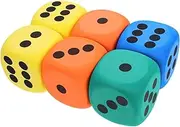Abaodam 6 Pcs Large Foam Dice Colorful Party Accessories Fun Classroom Supplies Easy Enhance Motor Skills for Games Learning Activities