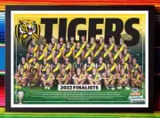 Framed 2022 RICHMOND TIGERS AFL Finalists Poster - 62cm x 44.5cm x 3cm
