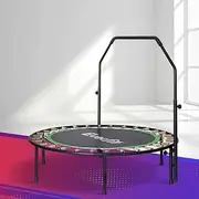 Everfit Rebounder Mini Trampoline, 48" Round Trampolines Sports Exercise Fitness Workout Outdoors Indoor for Adults, with Adjustable Handrail and Anti-Slip Feet Green