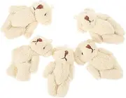 KOMBIUDA 5Pcs Mini Bear for DIY Crafts Making Soft Bear Doll Accessories for Clothing Bags Hats Scarves and Backpacks Chic and Safe Decoration