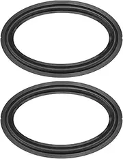 uxcell 6x9 Inch Speaker Rubber Edge Elliptical Edge Folding Ring Replacement Parts for Speaker Black 2pcs