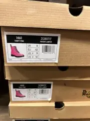 NIB*Womens*Dr. Martens*1460 8 Eye Boot* Thrift Pink Patent*Doc Martens Size 10