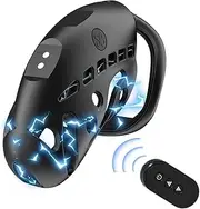 Remote Control Electric Shock Male Cock Cage Chastity Device - 9 e-stim intensities Chastity Cage with 3 Active Rings Adult Sex Toy for Men Penis Exercise | Key and Lock Included