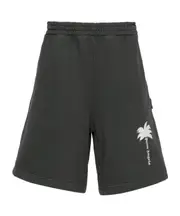 Palm Angels Palm Tree-Printed Elasticated Waist Track Shorts S,XS,L Black