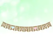 Burlap Banner Hanging Bunting Baby Shower Pennant Swallowtail Shaped Pull Flag