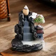 Incense Burner Mountain River Waterfall Fragrance Fireplace Backflow Aroma Smoke