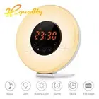 Hot led colorful atmosphere alarm sunrise sunset wake up table lamp music light