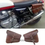 Brown Color Pure Leather Side Saddle Bag Fit For Royal Enfield Interceptor GT650