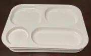 NEW Target 2005 FOOD TRAYS SET OF 4 Ivory Large Cafeteria Trays 12”x9” Unused