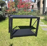 120(L) x90(H) x60(D) cm Steel Garage Work Bench Shelves Workshop Workbench Racks Workbenches (Matte Black)