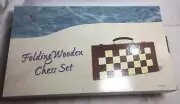 Beautiful Wooden Chess Set Travel Portable Folding Wood Chess Board Game 16”x16”
